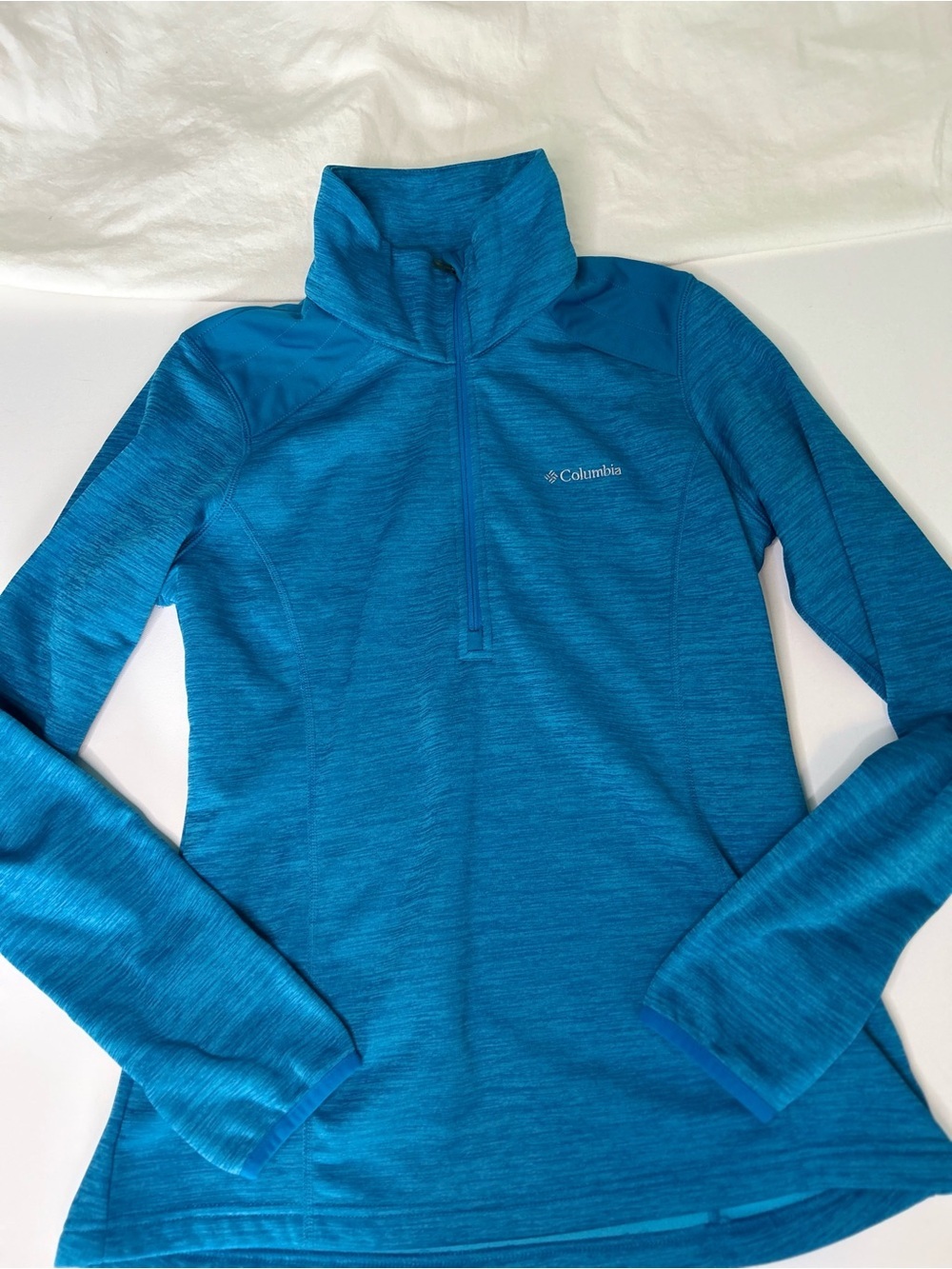 Columbia Blue Heather Grid Fleece Half Zip Pullover M - Picture 5 of 7